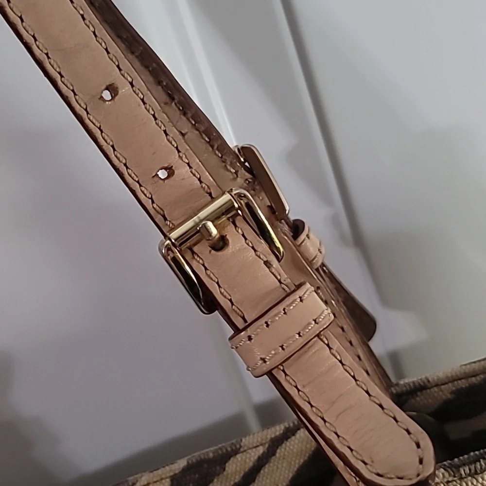 Michael Kors Zebra Pattern Shoulder Bag - Brown and Cream - Picture 3 of 14